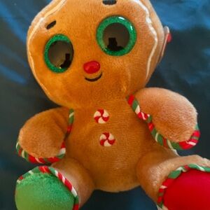 Ty Gingerbread Plush with Green and Red Details “ Snaps “
